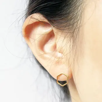 30stk/masse 2016 Nye Mode smykker sekskant øreringe fødselsdag gave til piger ED043