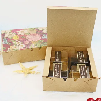 30stk/masse Vintage Blomst Kraftpapir Max Jul gaveæske Bryllup Slik Emballage Kasser Cookie Chokolade Macaron Kasser