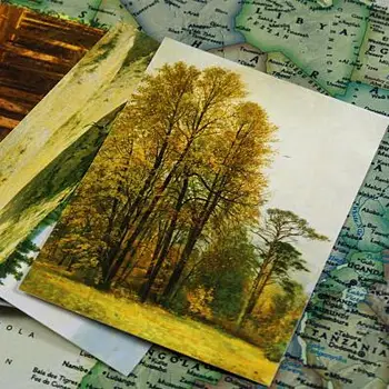 30stk/masse Vintage høj kvalitet Kunstner Serie/ Shishkin maleri landskab postkort 300g papir /visitkort