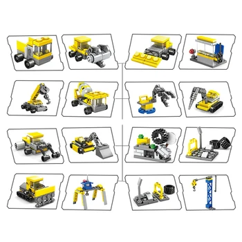 318pcs DIY Byggeri køretøjer gravemaskine Model byggesten Kompatibel Legoed byens Børn mursten Legetøj til dreng
