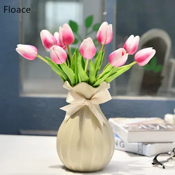 31PCS/MASSE PU Tulipaner Kunstige Blomster Rigtige touch kunstige para indre mini tulip Hjem til Bryllup Blomster dekoration