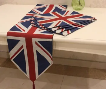 33*180cm Minimalistisk Britiske Union Jack Flag Dækkeserviet Isolering Mat bordløber klud Hjem bryllupsfest Hotel Dekoration