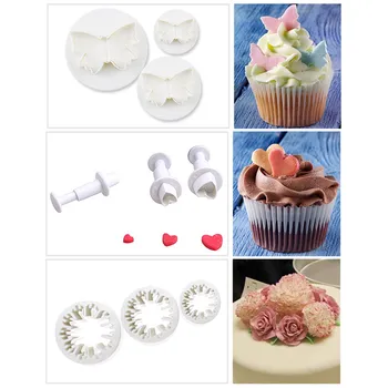 33pcs Stemplet Plast Fondant Cutter Kage Værktøjer Cookie Kiks, Kage form for Håndværk DIY 3D Sugarcraft Kage Udsmykning Værktøjer Bageforme