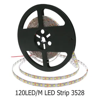 3528/2835 LED Strip 120LED/M 12V Fleksibel Belysning, LED Bånd, Hvid/Varm Hvid/Blå/Grøn/Rød
