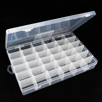 36 grid gennemsigtig plastik kasse smykker perler organizer boks sy-kit max efterbehandling af boksen