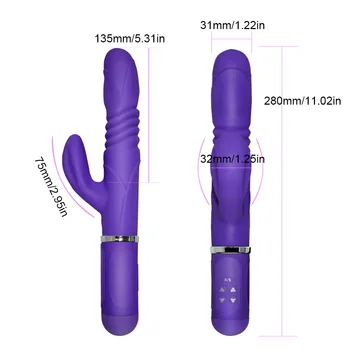 36 Puls 6 Tilstande Silikone Rabbit Vibrator, 360 Grader Roterende og Driftig G spot Dildo Vibrator , Voksen Sex Legetøj til Kvinder