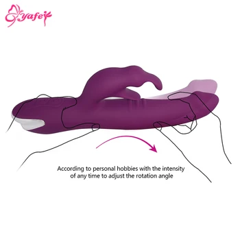 360 Graders Rotation Silikone Stor Realistisk Dildo Rabbit Vibrator til Kvinden Vandtæt G-punkt Vibrator Voksen Sex legetøj Sex Shop