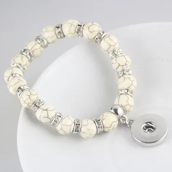 3colors Boheme-18mm snap-knap Blå Sten perler af krystal armbånd carter kærlighed armbånd armbåndsure til kvinder smykker
