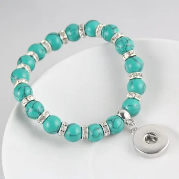 3colors Boheme-18mm snap-knap Blå Sten perler af krystal armbånd carter kærlighed armbånd armbåndsure til kvinder smykker