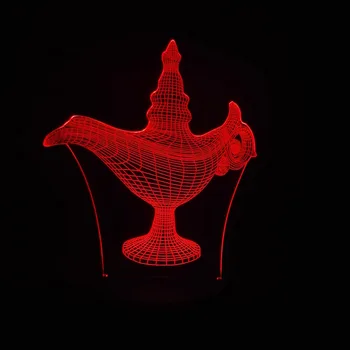 3D Aladdins Magiske Lampe Led Nat Lys Atmosfære Illusion Bordet Humør Soveværelse Stue Café, en Bar Lampe Barn Kids Fødselsdag Gaver