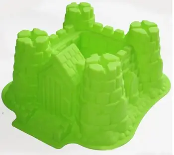 3D bundt ' Castle Cake Pan Brød Chokolade Silikone Bageforme Skimmel