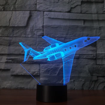 3D-Fly, Fly lampe Night Light Touch Bord, Skrivebord Optisk Illusion Lamper 7 Farve Skiftende Lys boligindretning Xmas Fødselsdag