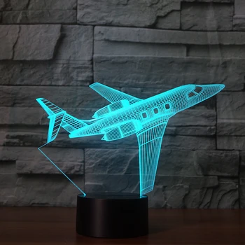 3D-Fly, Fly lampe Night Light Touch Bord, Skrivebord Optisk Illusion Lamper 7 Farve Skiftende Lys boligindretning Xmas Fødselsdag
