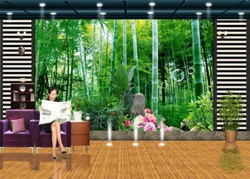 3d foto tapet moderne papel de parede gøre desktop brugerdefinerede bambus hjorte baggrund af ikke-vævet tapet
