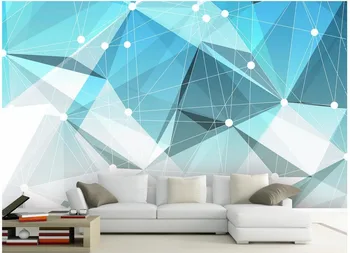 3D geometrisk abstrakt baggrund, opholdsstue, TV stereoskopisk 3d tapet Hjem Dekoration