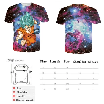 3D-Goku/Vegeta Trykt t-Shirts Toppe, T-shirt Herre t-shirts Animationsfilm Dragon Ball T-shirts Super Saiyajin Mænd Casual t-Shirts,YK ONKEL