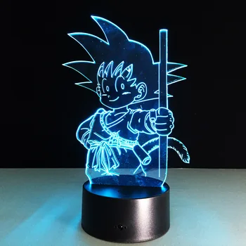 3D-Illusion Dragon Ball Lampe farveskiftende Akryl Panel og Plast Base med Touch Skifte Sengen Humør Belysning til Barn