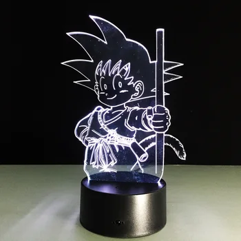 3D-Illusion Dragon Ball Lampe farveskiftende Akryl Panel og Plast Base med Touch Skifte Sengen Humør Belysning til Barn