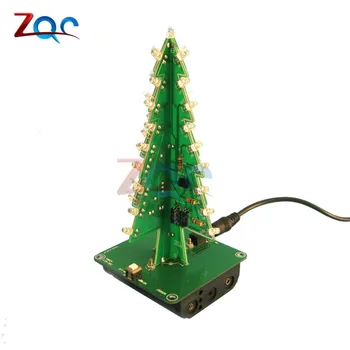 3D juletræ DIY Kits 7 Farver, Lys, Flash LED Kredsløb juletræer