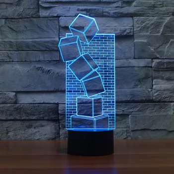 3D LED bordlampe Illusion Farverig Touch Cool Stil Nat Lys Jul Sjov Gaver, Romantisk Ferie, Søde Kreative Gadget