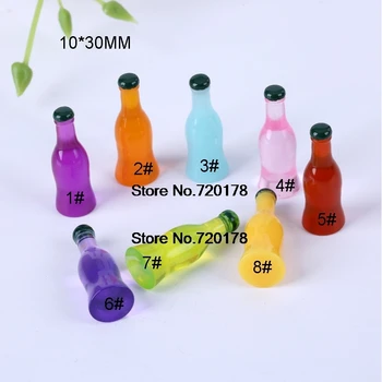 3D Mini Flaske flatback harpiks cabochons kawaii for DIY Dekorationer 10*30mm 80pcs YZR572