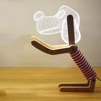 3D-Ny Særlig Gave Dog Lampe LED Nightlight Valentine Par Gave Dekoration Atmosfære Belysning sengelampe OS Plug/ EU Stik
