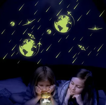 3D PVC-universet stjerner Color Glow In The Dark Selvlysende Selvlysende Mærkat Mærkat kids Room decor