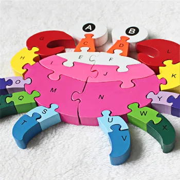 3D Træ-Snoede Dyr Kognition Puslespil Toy Farverige Baby Hånd Forstå Gåder for Børn Pædagogisk Legetøj Brinquedo Madeira