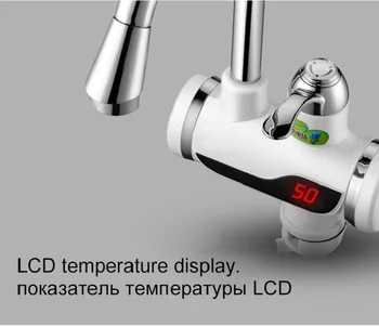 3KW Instant Vandvarmer Kran LCD-Temperatur Display Vandvarmer El-Tankless Varmt Vand Varme Badeværelse, Køkken Vandhane