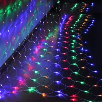 3m*2m 200 LED Net Mesh Fe String Lys Bryllup julefrokost Fe String Lys med 8-Funktion Controller EU-AU-Stik