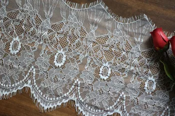3meter *25cm eyelash lace for blonder kjole,bryllup Lace trim,fransk Chantilly lace stof