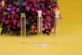 3ML Glas Parfume Hætteglas med Hvide Prop Parfum Prøve Små Hætteglas Essensen toner Eau De Toilette Tester Flaske Refill m.100 stk/Masse
