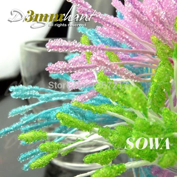 3mm Kunstige Vælge Farve Glas Blomst Støvdrager Støvvej Bryllup Dekoration Håndværk DIY 288pcs/Masse