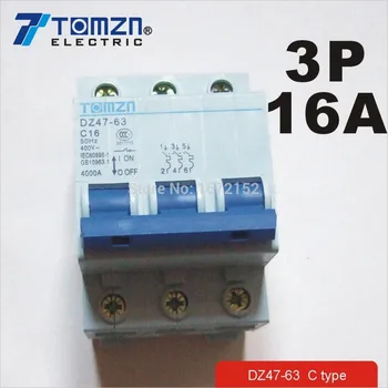 3P 16A 400V~ 50HZ/60HZ Circuit breaker MCB C-TYPE