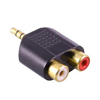3Pcs guldbelagte Stik 3,5 MM Jack Audio-Stik 3,5 mm 3 pole stereo hanstik til 2xRCA Kvindelige Jack Adapter