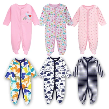 3Pcs/masse Nyfødte Baby Rompers Bebe Drenge Piger Jumpsuits Bomuld Lange ærmer Spædbarn Pyjamas Babyer Tøj Nyfødte Baby Tøj