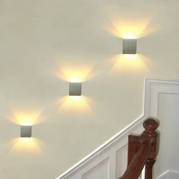 3pcs/masse Square Led væglampe Sconce Led-væg Lys arandelas para parede Aluminium 3W 110V 220V KTV BAR Trin Trappe Foyer VR