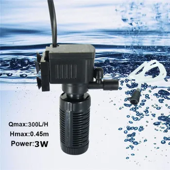 3W 300L/H Mini Akvarium Indre Filter 3 i 1 Dykkede Vand Pumpe Filter Ilt Vand Omsætning For Små Fisk, Skildpadde Tank