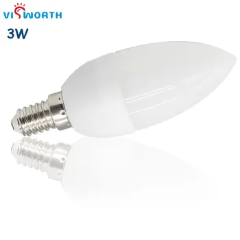 3w 7w led-stearinlys e14 base led-lampe high power ac 220v 240v led pære smd2835 12pcs varm kold hvid led lys
