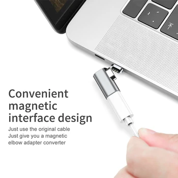 4.3 En Type C Type C Magnetiske Albue Adapter Converter For Apple Macbook Pro Samsung S8 Hurtig Opladning Magnet, USB-C Kabel-Adapteren
