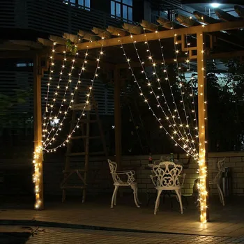 4,5 M x 3M 300 LED Hjem, Udendørs Ferie Jul Dekorative Bryllup xmas String Fe Gardin Guirlander Strip Part Lys