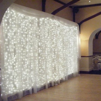 4,5 M x 3M 300 LED Icicle String Lys Jul xmas Fairy Lights Udendørs Hjem Til Bryllup/Party/Forhæng/Have Dekoration