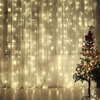 4.5x3m 300 LED Icicle String Lys Jul xmas Fairy Lights Udendørs Hjem Til Bryllup/Party/Forhæng/Have Dekoration