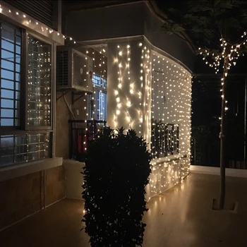 4.5x3m 300 LED Icicle String Lys Jul xmas Fairy Lights Udendørs Hjem Til Bryllup/Party/Forhæng/Have Dekoration