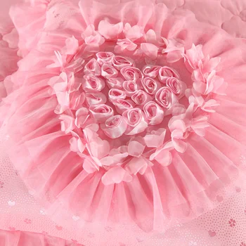4\6\8stk Silke Bomuld Luksus Sengetøj sæt King-Queen Size Bryllup Gave Pink Rød Sengetæppe Dynebetræk Dekorative Pudebetræk