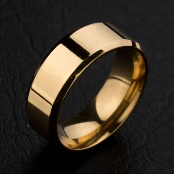 4 farver classic polering 8mm rustfrit stål charm ring til mænd, kvinder party gave