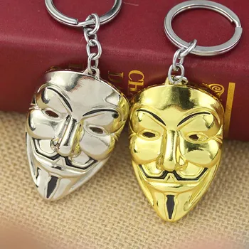4 farver Filmen V for Vendetta nøglering ANONYM FYR Maske Metal Nøglering nøglering Ring Fob-til fans
