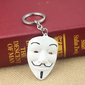 4 farver Filmen V for Vendetta nøglering ANONYM FYR Maske Metal Nøglering nøglering Ring Fob-til fans