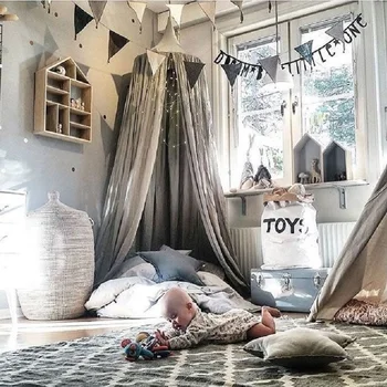4 Farver Hængende Dome Spil Telt Bed Tæppet Telt Myggenet Baby Hang Tipier Play House For Kids Room Decor Nordiske Stil