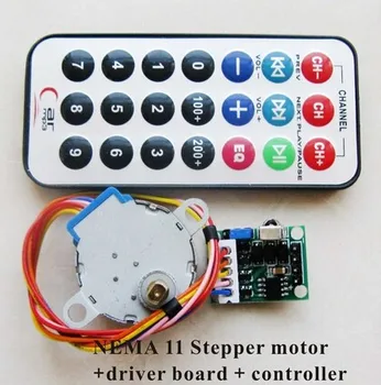 4-fase 5-wire NEMA 11 Stepper Motor+Driver Board+Fjernbetjening RC Multifunktionelle CW/CCW Hastighed Justerbar